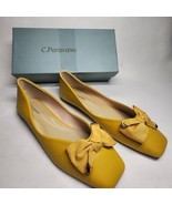 C.Paravano Sz 11.5 Women&#39;s Flats Square Toe Shoes for Women W/ Bow, YELLOW  - $1,079.28 MXN
