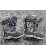 Lands End Womens 421039 Powder Belle Suede Boots Faux Fur Collar Black S... - €33,65 EUR