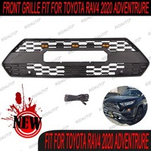 Black Grille Front Grille Fit For TOYOTA RAV4 2020 ADVENTRURE With LED L... - £165.92 GBP