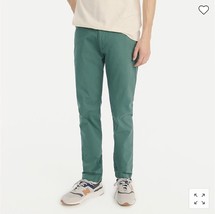 New J Crew Men Stretch Chino Pants 484 Slim Fit Green Pants 35 x 32 Tapered Leg - £35.52 GBP