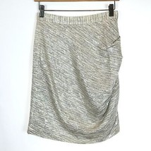 Womens Size 6 Christian Siriano Pure Silk Textured Metallic Gathered Side Skirt - £112.01 GBP