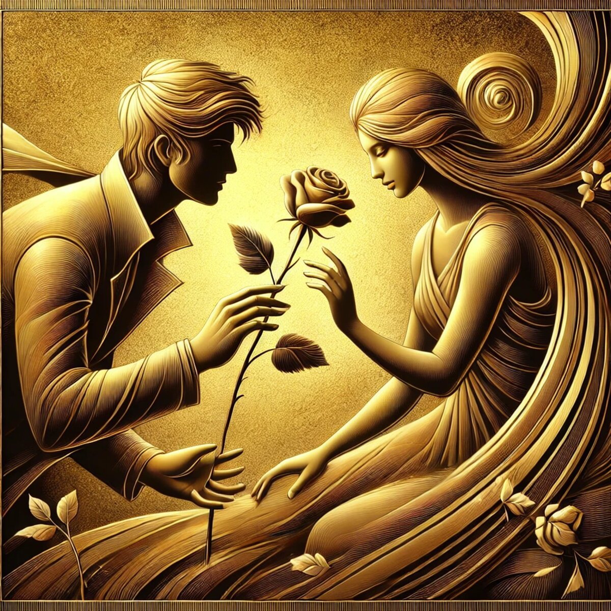 A Man A Girl And A Rose Digital Art For Sale | Free Digital Downloads - $100.00