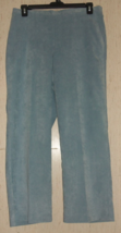 Excellent Womens Alfred Dunner Light Blue Corduroy Pull On Pant Size 16 - £19.83 GBP