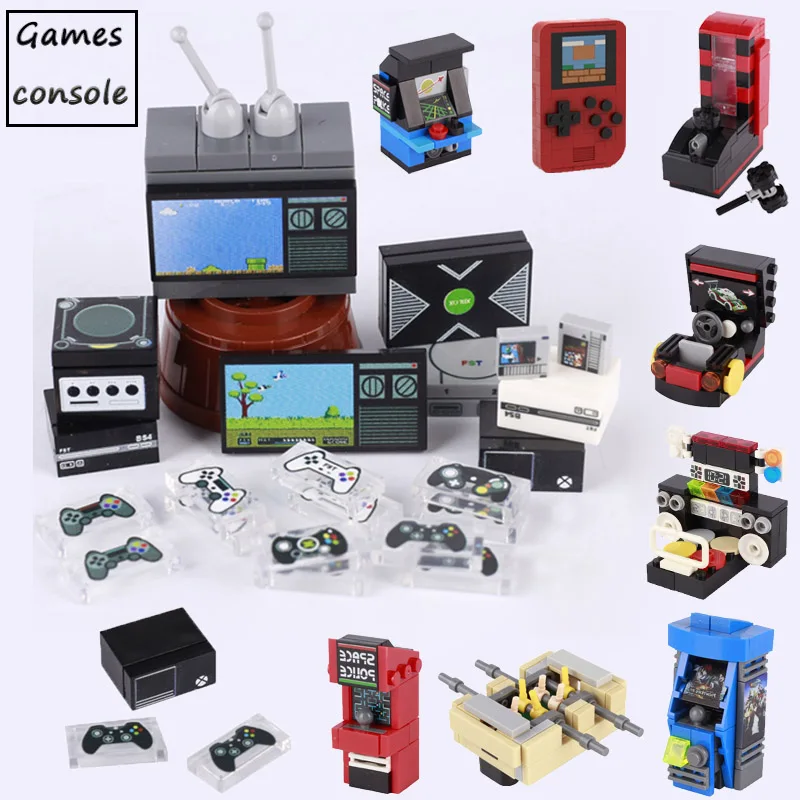 MOC Game Console TV Television Building Block Handheld Electronic Game P... - $10.72+