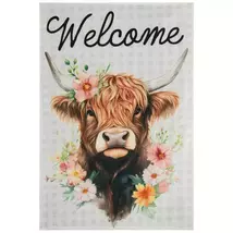 Welcome To Our Pasture Cow Garden Flag- 2 Sided Message, 12" x 18" - $9.99