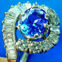 Earth mined Tanzanite Diamond Engagement Statement Ring 2.8ct Solitaire 14k Gold - $6,626.25