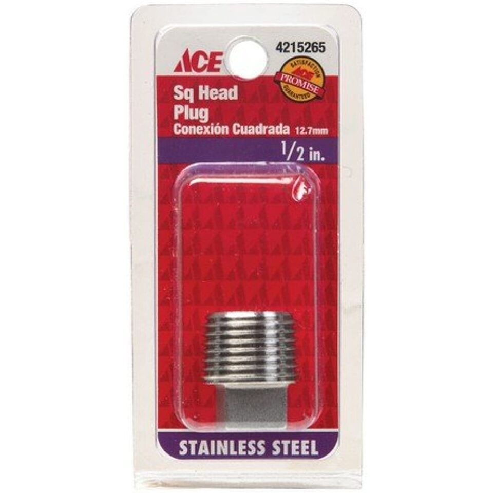 Smith-Cooper 1/2 in. MPT Stainless Steel Square Head Plug - $17.03