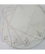 Vintage Fleur de Lis 11 Inch Square Napkin Set of 4 Kitchen &amp; Bar - $612.61 MXN