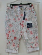 Bandolino SImone Cuff Hem Curvy Skinny Skimmer Floral Women&#39;s Sz 4 NWT - $19.13
