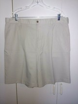 Izod Men&#39;s 100% Polyester Pleated SHORTS-38-WORN ONCE-SAND COLOR-NICE-THIN Woven - £7.04 GBP