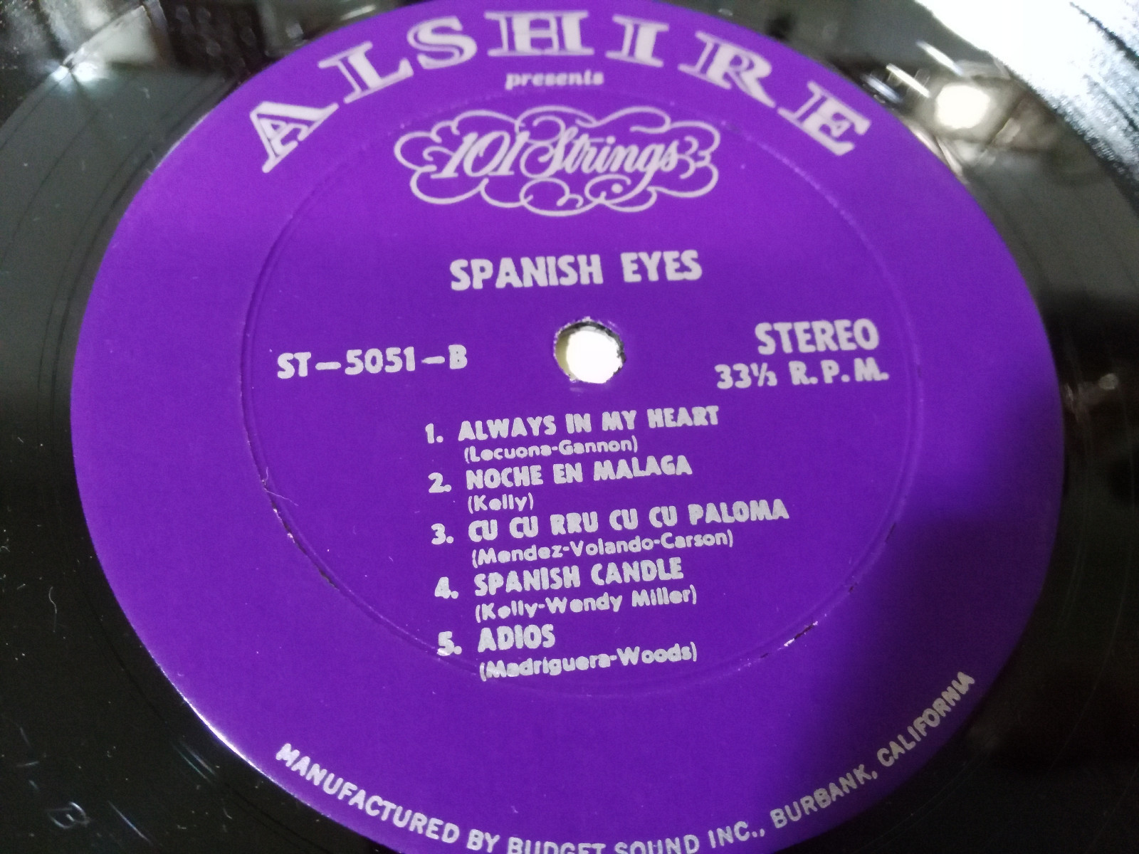101 Strings Spanish Eyes And Other Romantic Songs USA VG/VG LP Vinyle vinile 12 Item image 2