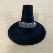 Vintage Sterling Silver Teal Stone Southwestern Ring Size 9 KG - £19.78 GBP