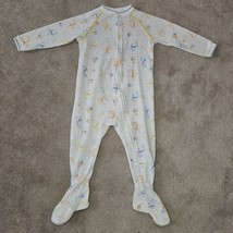 VTG Carter&#39;s Footie Sleeper Pajamas Baby 18 Months Blue Orange Giraffe B... - £10.84 GBP