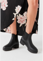 Jeffrey Campbell Cloudy Black Matte Chelsea Platform Waterproof Rain Boo... - £34.33 GBP