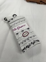 Wild Flowers 9-11sz LADIES One SIZE White Grey Print Trouser CREW SOCKS ... - $3.59