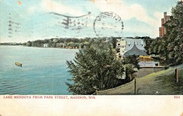 Madison Wisconsin ~ Lago Mendota Da Park Street 1907 Psmk Cartolina - £5.39 GBP