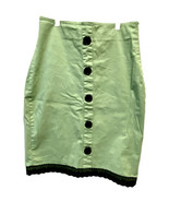 Rock Steady Retro Y2K XL Green Bodycon Spandex Cotton Skirt W Black Butt... - £17.30 GBP