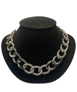 quality jewelry silver tone cz necklace 19” - $21.74