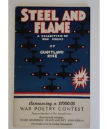 1942 Grantland Rice Steel and Flame A Collection of War Poems Pamphlet Book - $19.99