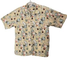 OP Sport VintageHawaiian Shirt Mens XL Pan Air Bi-Plane Hula Girl Surfer  - $39.55