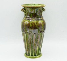 Vaso In Ceramica Verde Con Gocce #503 - $116.81