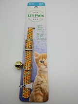 Li&#39;l Pals One Size Kitten Collar W/ Bell Yellow Red Green CrossStitch Pa... - £4.27 GBP