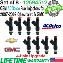 OEM x8 ACDelco 4-Hole Upgrade Fuel Injectors For 2007-09 Chevy Avalanche 5.3L V8 - £125.98 GBP
