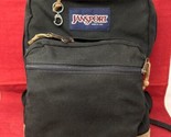 Jansport Backpack VTG 90s Leather Suede Bottom USA Made Black Book Bag D... - $39.55