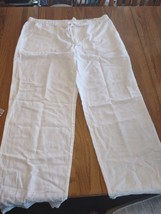 Liz Claiborne Size Large White Linen Pants-Brand New-SHIPS N 24 HOURS - £38.85 GBP