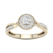 10K Yellow Gold 1/3 ct TDW Diamond Halo Engagement Ring. - £321.47 GBP