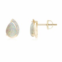 Authenticity Guarantee 
ANGARA Pear Opal Swirl Stud Earrings with Diamond in ... - £478.39 GBP