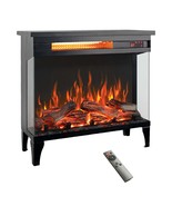 24&quot; 3-Sided Glass Electric Fireplace with Feet | Modern Style - $4,300.78 MXN