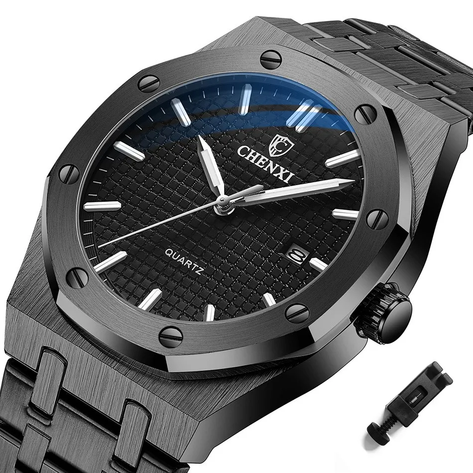 Big Dial Casual Men&#39;s Watches Luxury Stainless Steel Band Calendar Watch... - $34.95