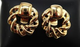 Vintage Bluette French Stylized Abstract Bow Shoe Clips Rare Find Gold Tone - $19.99