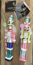 2 Blown Glass Nutcracker Lollipop Christmas Ornaments Colorful 6.5” R. Stanley - £27.51 GBP