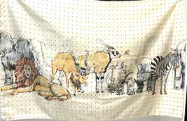 Vintage Lady Pepperell Safari Jungle Animals Standard Pillowcase 20 x 30 inches - £11.65 GBP