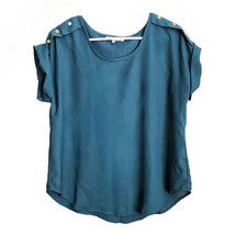 Speed Limit MPH Teal Blouse with Gold Studs - Sz Large - £8.90 GBP