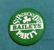 Baileys ST PATRICK&#39;S DAY PARTY Pinback Button LARGE 3&quot; Irish Cream GREEN - $9.43 CAD