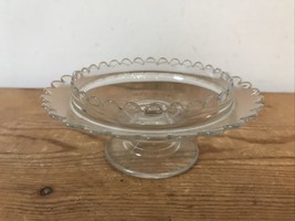 Vintage Antique Clear Glass Cute Small Scalloped Candy Nut Bowl Dish 5.5... - $36.62