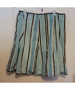 Cato Womens Swing Skirt Long Flow Plus sz 24W Blue Brown Striped - $19.24