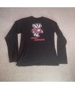 Wisconsin Badgers Jump Around Dark Grey Long Sleeve Shirt Adult Size Small - £15.84 GBP