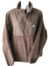 New Balance Mens Full Zip Jacket Brown Fleece Mock Outdoor Size XL - $25.91