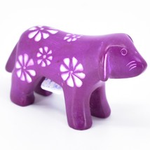 Vaneal Group Hand Crafted Carved Soapstone Fuchsia Pink Puppy Dog Figurine - £12.73 GBP