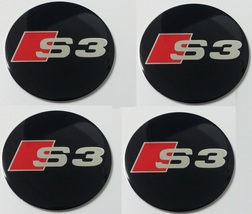 AUDI S3 wheel center cap-set of 4-Metal Stickers-self adesive Top Qualit... - £14.86 GBP+