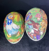 Vintage German Paper Mache Easter Egg Candy Containers Bunny Flowers Duck - £11.03 GBP
