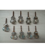 Lot of 9 Vintage Clear Glass Drawer Pull Knobs 24.5mm L x 21.7mm W;PLS R... - £39.32 GBP