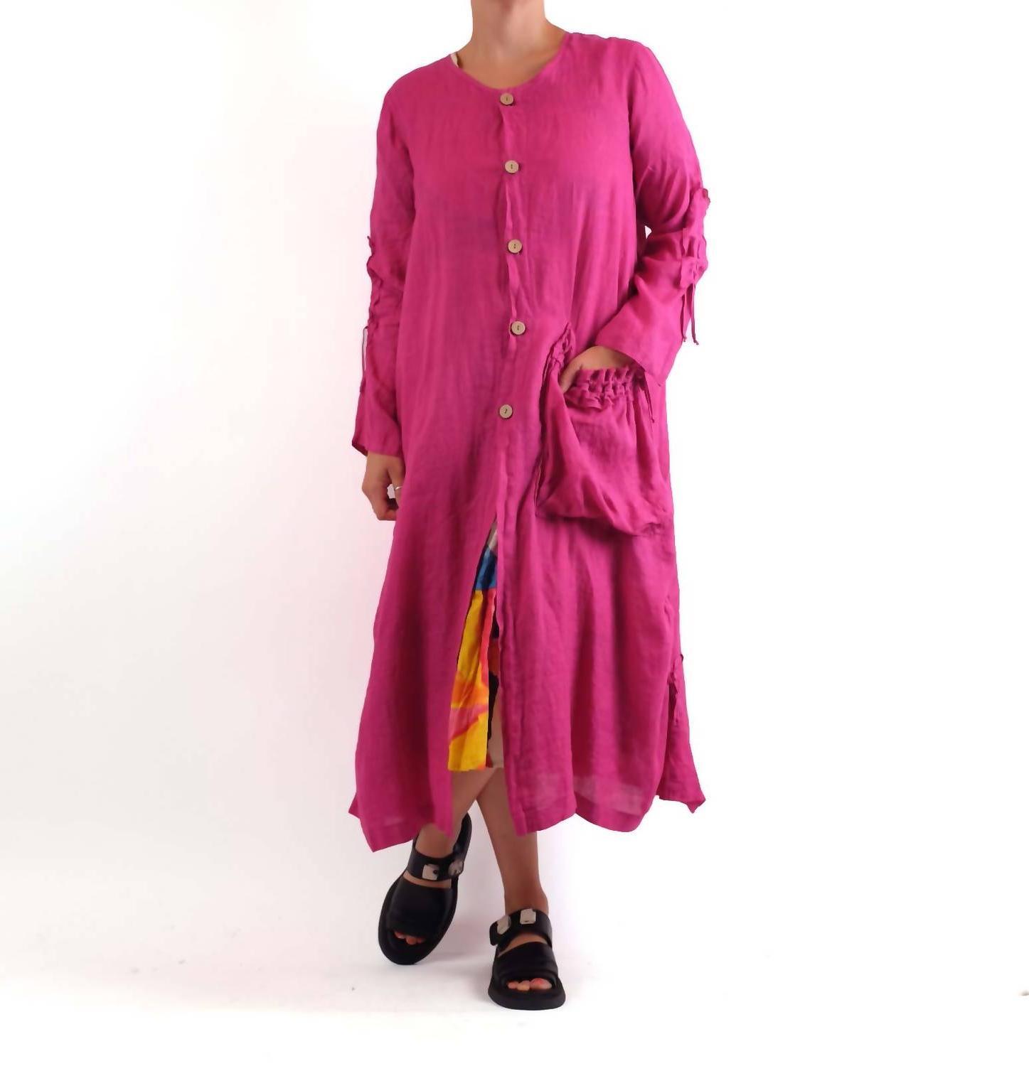 Bodil V-Neck Long Duster Petal Linen - $133.00