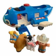Fisher Price Little People Airplane &amp; Figurines Cow Horse Cowboy Woman  - £13.13 GBP