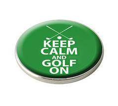 ASBRI &quot; KEEP CALM AND GOLF ON &quot; GOLF BALL MARKER - $3.74
