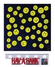 Usa Made Hav-A-Hank Smile Happy Bandana Face Mask Neck Scarf Head Wrap Hanky Cap - £6.38 GBP